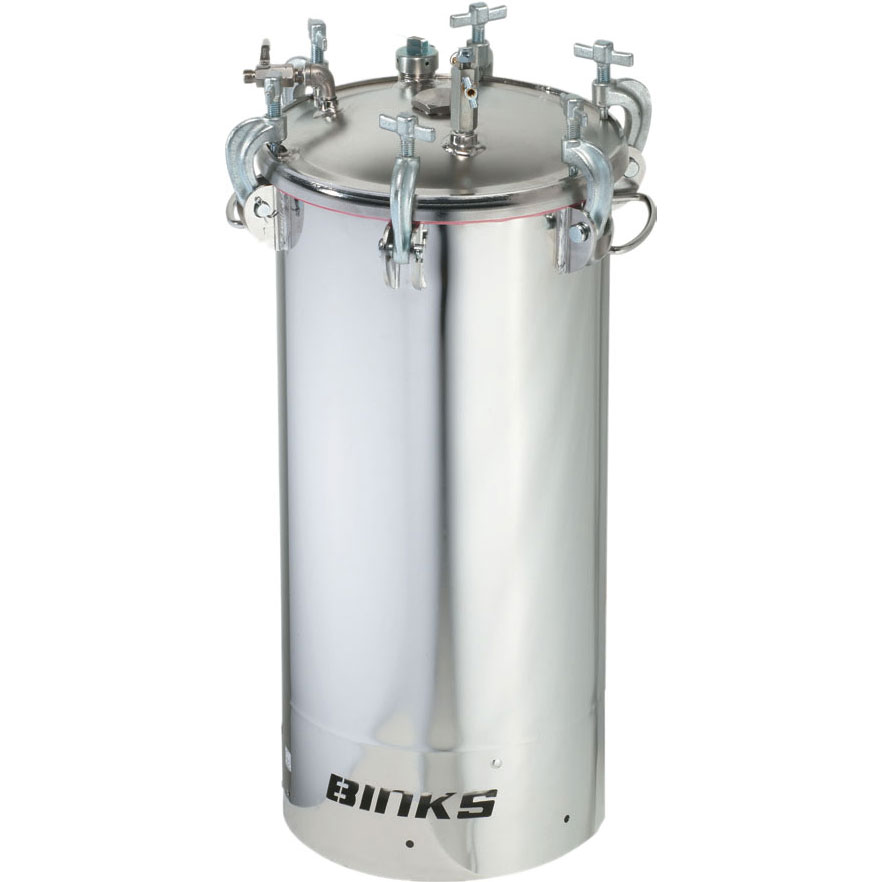 BINKS 10 GALLON PRESSURE TANK STAINLESS STEEL NON-AGITATED,