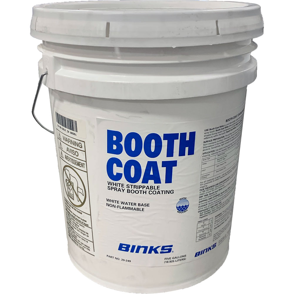 BINKS STRIPPABLE BOOTH COAT, 
WHITE, 5 GALLON