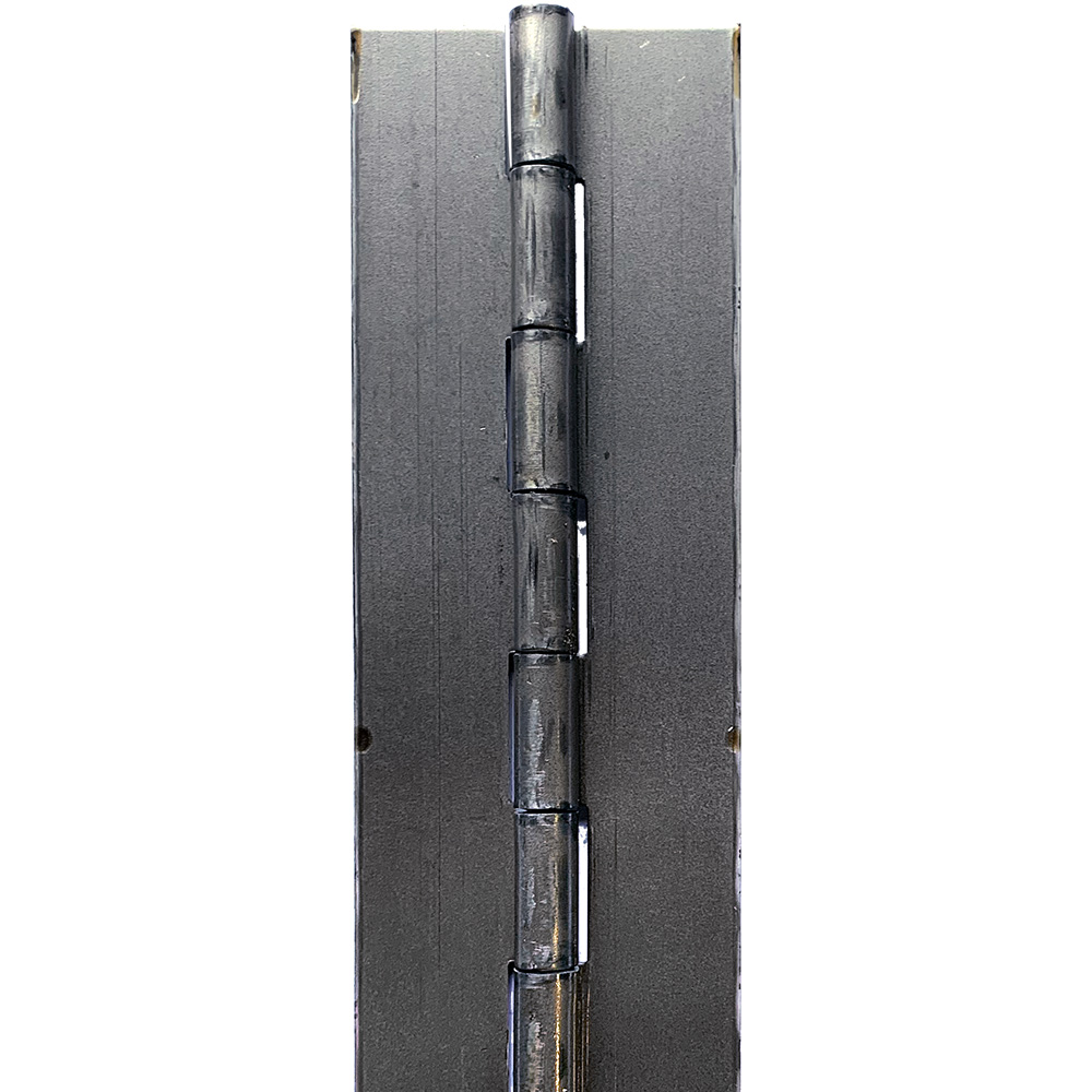 CONTINUOUS HINGE, PLAIN STEEL,
72&quot;L X 2-1/2&quot; OPEN WIDTH, 1/4&quot;
PIN, .075 (14 GA) THICK