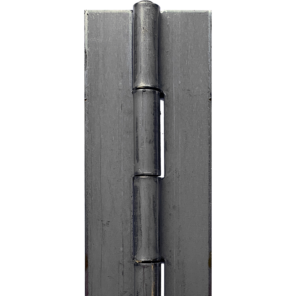 CONTINUOUS HINGE, PLAIN STEEL,
72&quot;L X 3&quot; OPEN WIDTH, 3/8&quot;
PIN, .120 (11 GA) THICK