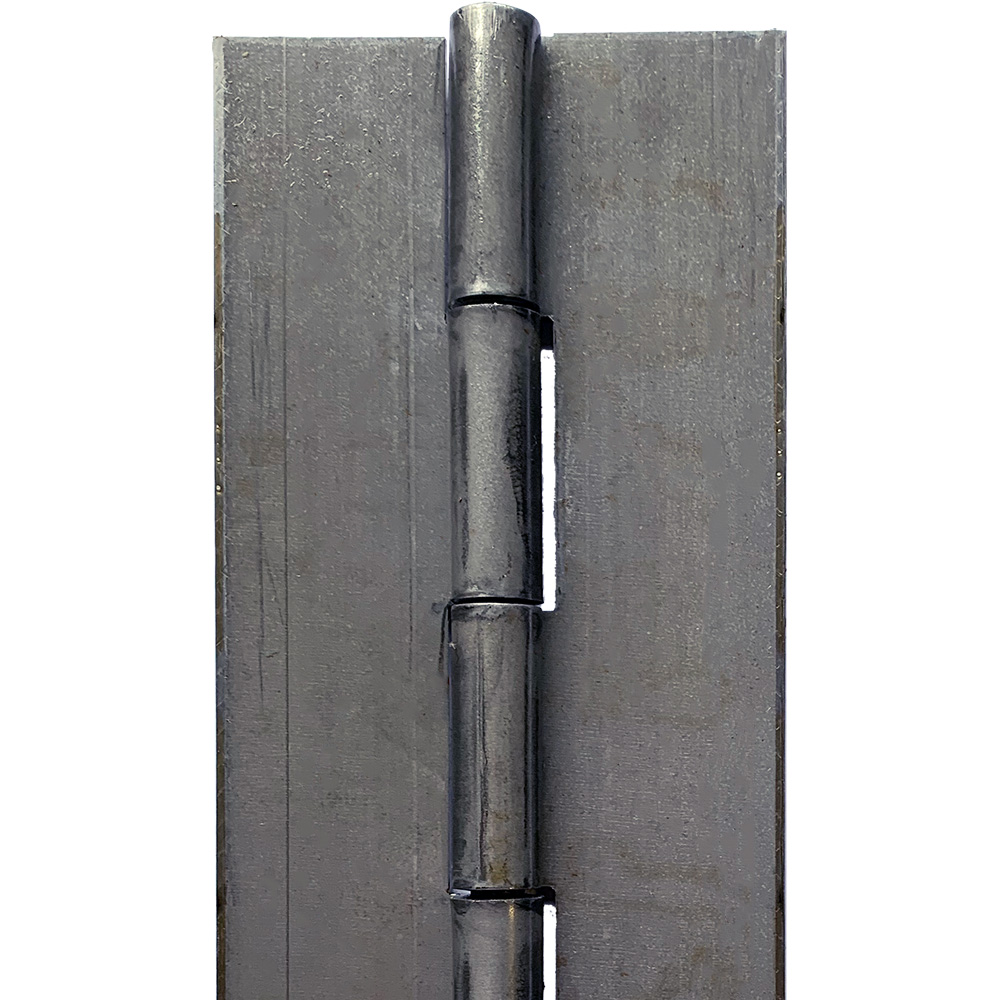 CONTINUOUS HINGE, PLAIN STEEL,
72&quot;L X 4&quot; OPEN WIDTH, 3/8&quot;
PIN, .120 (11 GA) THICK