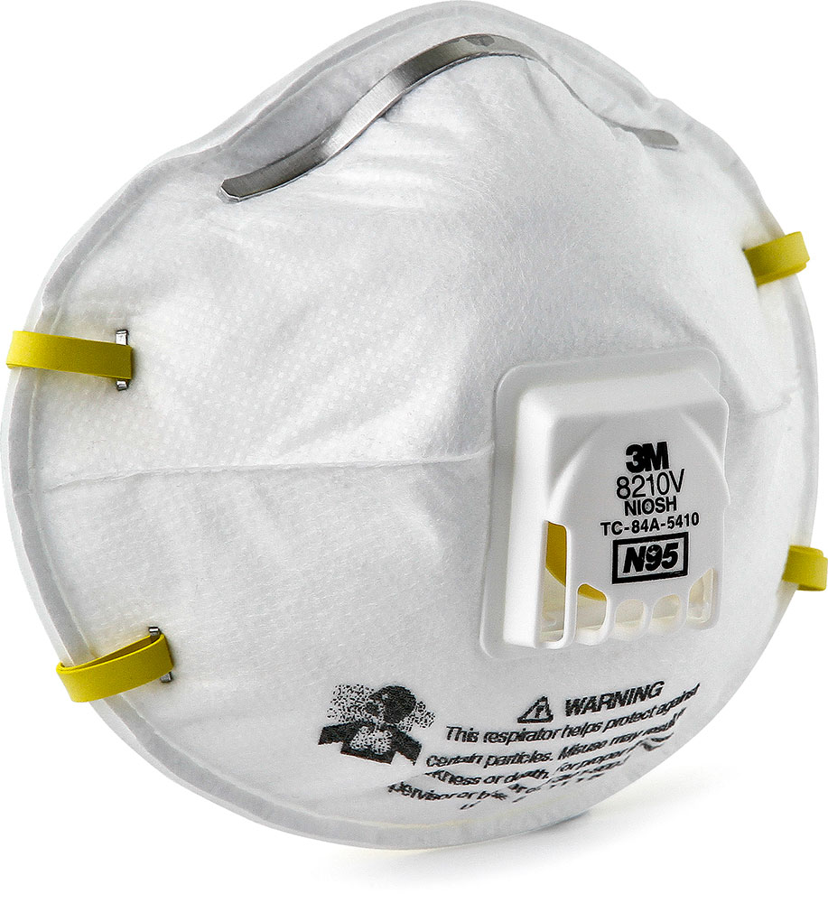 3M PARTICULATE RESPIRATOR 8210V, NOSE CLIP, WITH